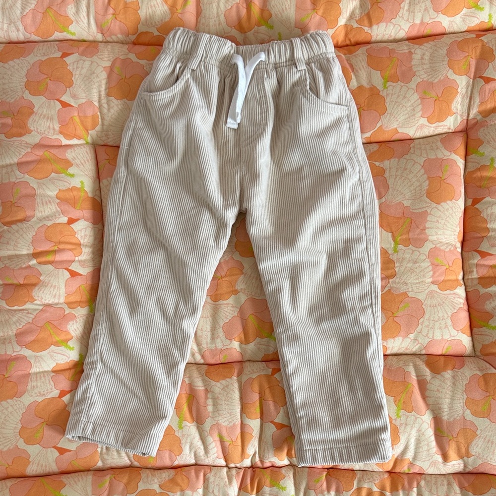 Little Bipsy Kids Cream Corduroy Joggers